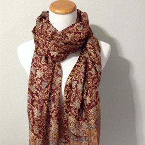 Batik Silk Brown Scarf - JS 302